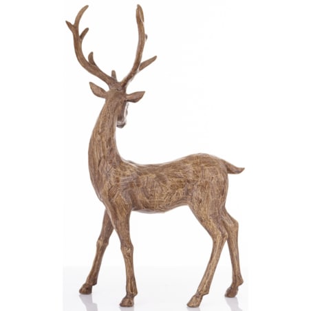 Dekoracja - figurka stojącego jelenia 46x10x28 cm MAGRO