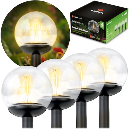 Lampki solarne do ogrodu kula led Ilumen 4szt.