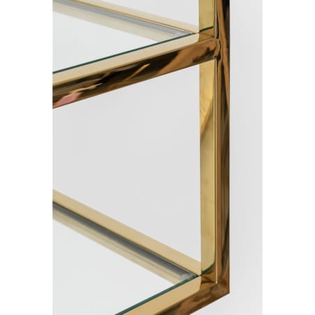 Półka wisząca, szklane półki, błyszczące złoto 90 cm Daiana