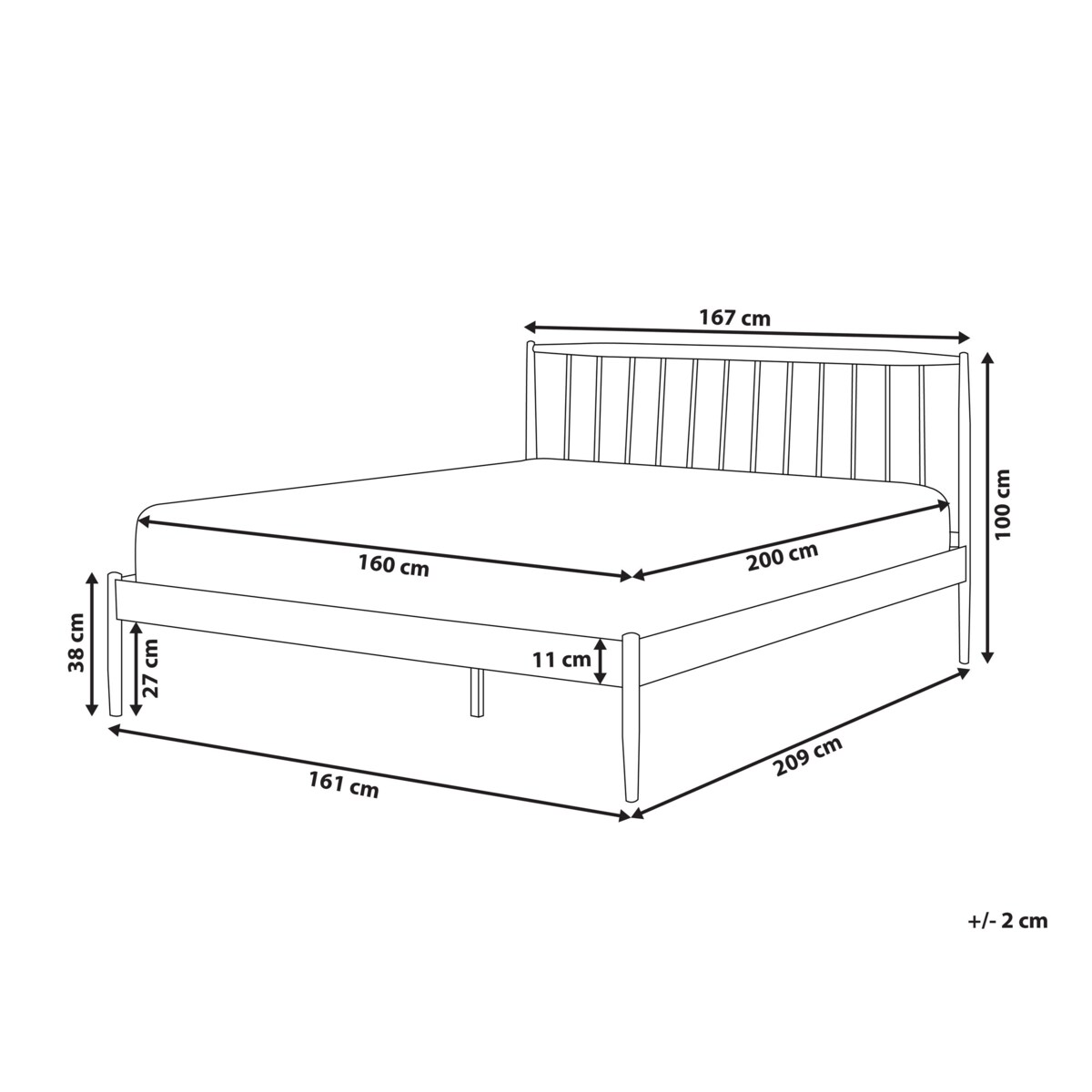 Łóżko metalowe 160 x 200 cm białe MAURS
