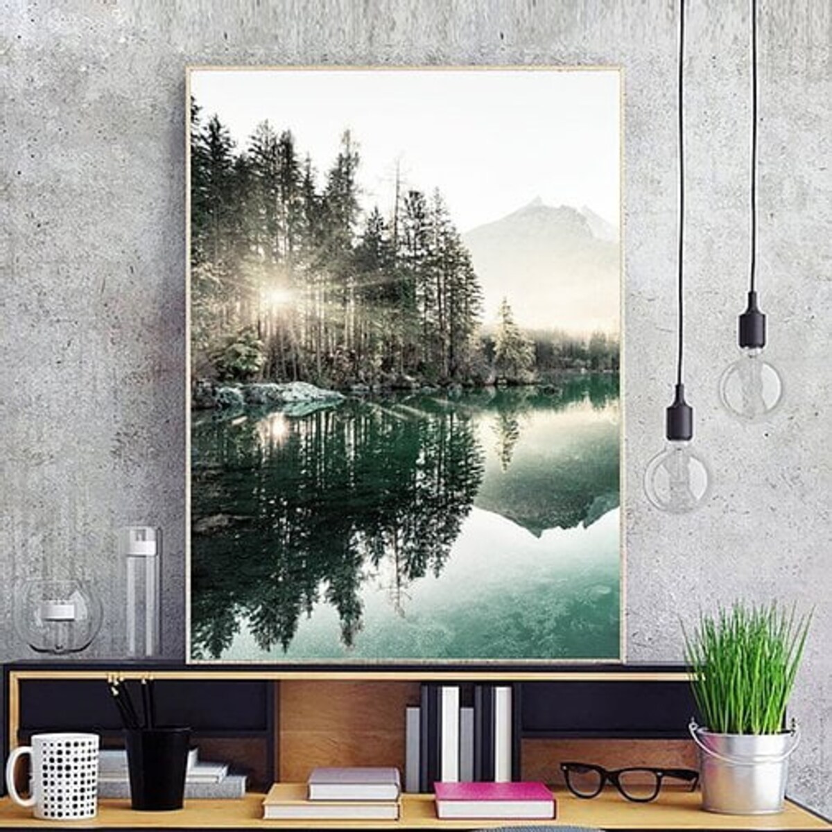 Poster Story, Plakat, Obraz - Blask Słońca nad Jeziorem, wymiary 21 x 30 cm