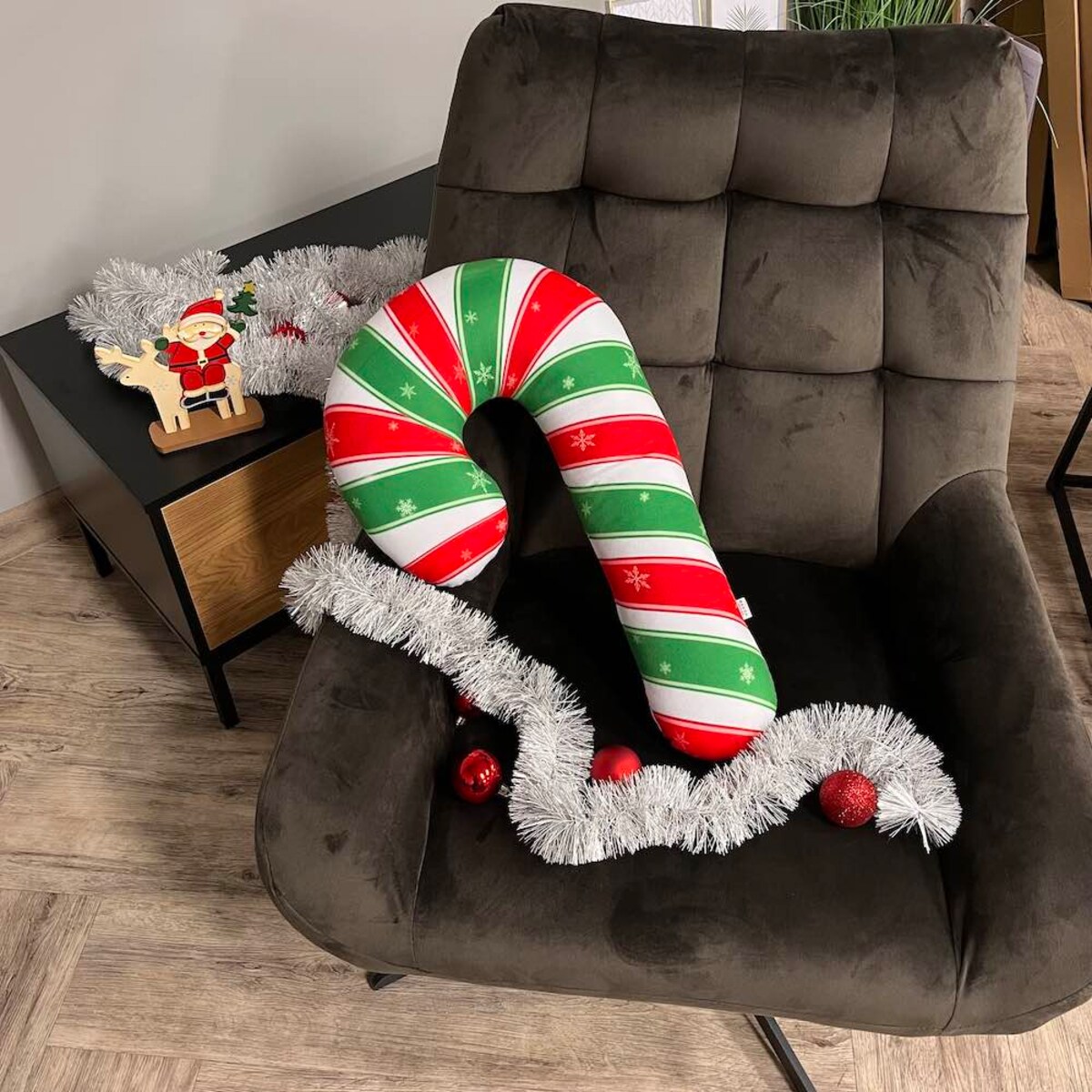 Poduszka Lizak Laska Świąteczna dwukolorowa