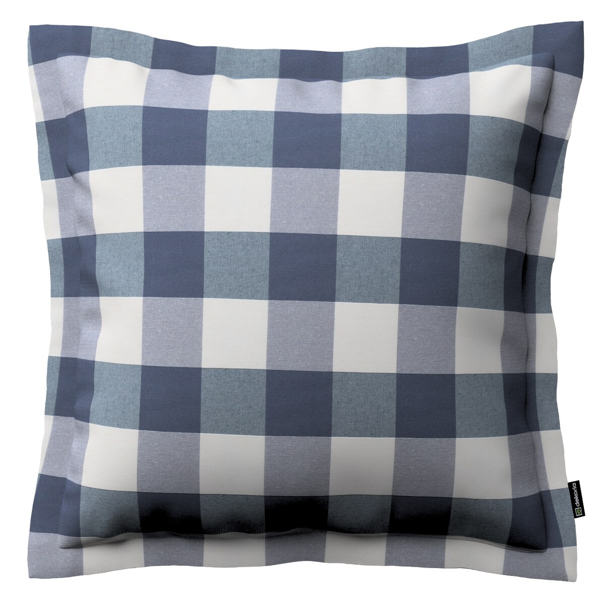 Poszewka Mona na poduszkę 45x45 granatowo-biała krata (5,5x5,5cm)