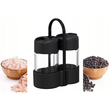 PRZYPRAWNIK na stół restauracji domu CZARNY solniczka pieprzniczka pojemnik