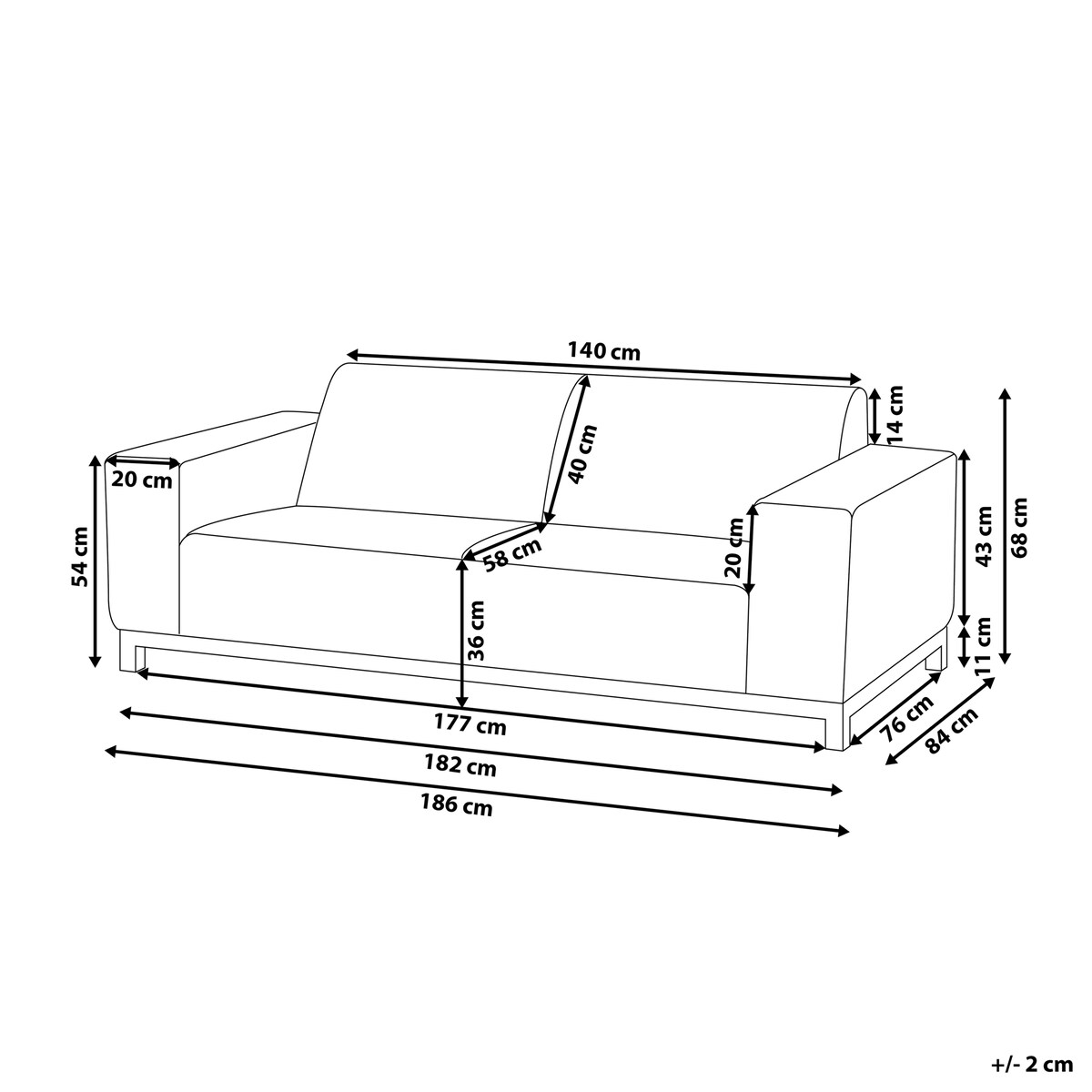 Sofa ogrodowa dla 2 osób ROVIGO Beżowy