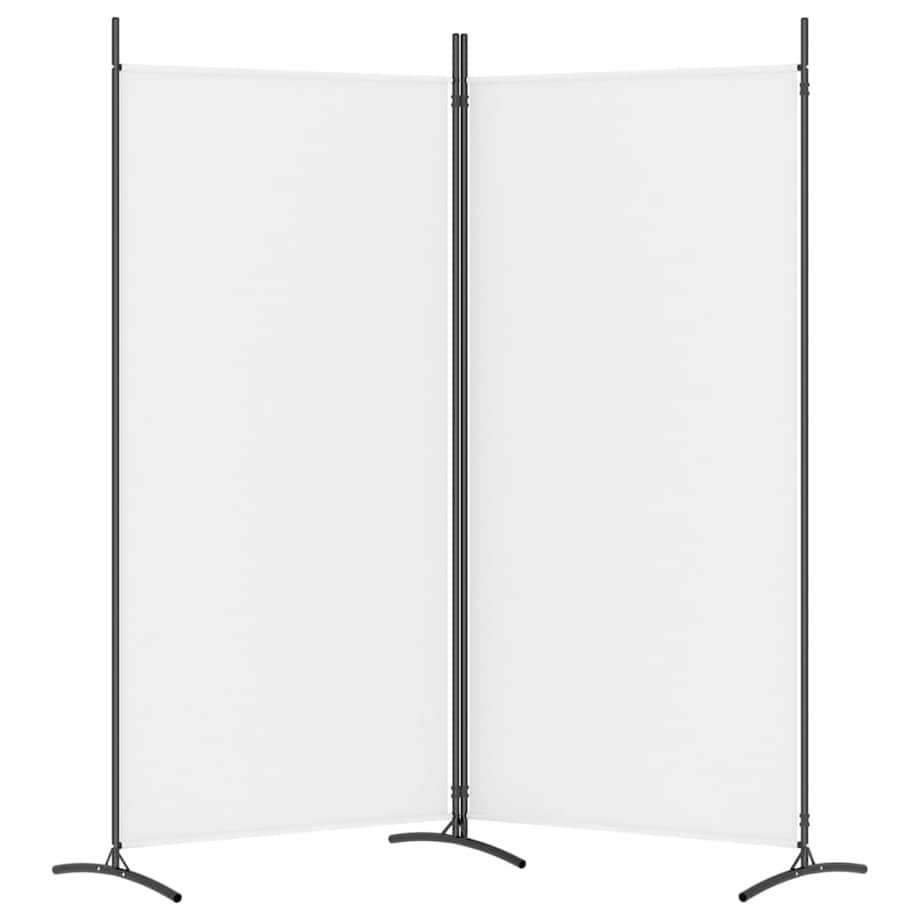 vidaXL Parawan 2-panelowy, biały, 175x180 cm, tkanina