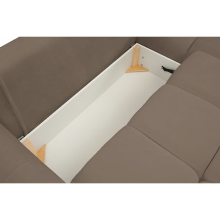 Narożnik z funkcją spania do salonu BOSE, prawostronny, caffe latte