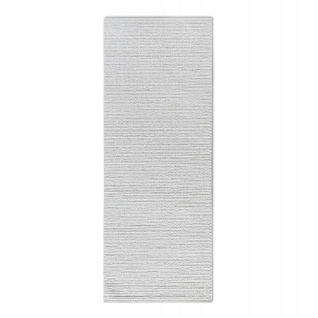 Chodnik wełniany pętelkowy 80x200cm, ręcznie tkany kremowy jednokolorowy