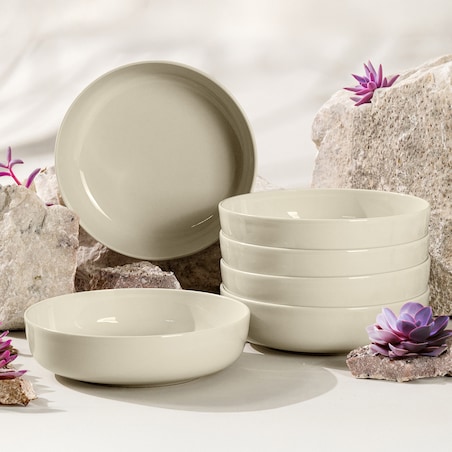 KONSIMO VICTO Zestaw talerzy głębokich dla 6 osób (6 elementów) beżowy