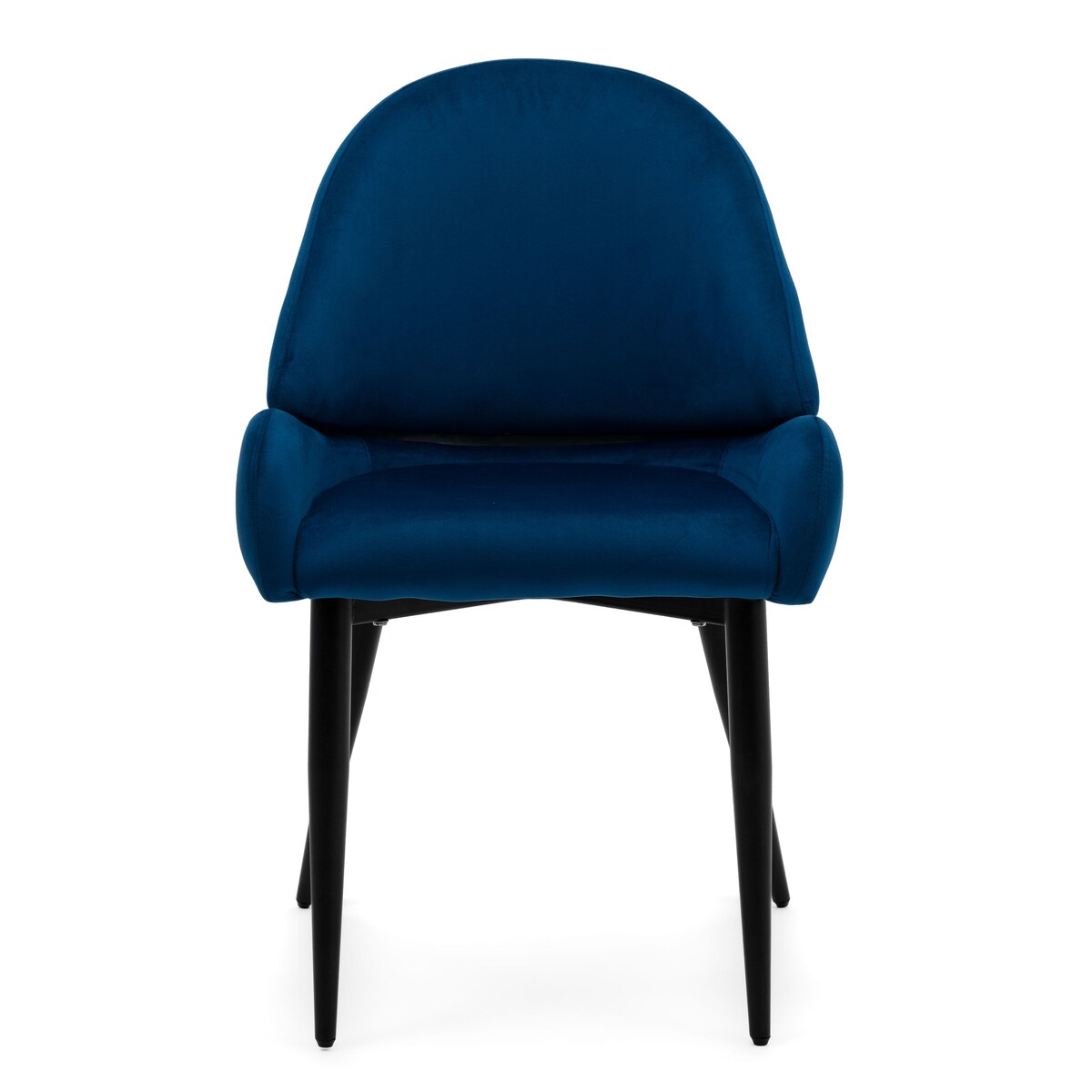 Krzesło tapicerowane welurowe do salonu BERGAMO granatowe
