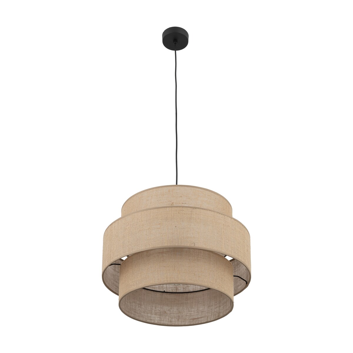 Lampa wisząca CALISTO JUTA 5419 TK Lighting naturalna juta E27 50 cm czarna do salonu i jadalni