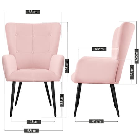 Fotel do salonu wypoczynkowy uszak różowy welurowy wygodny tapicerowany