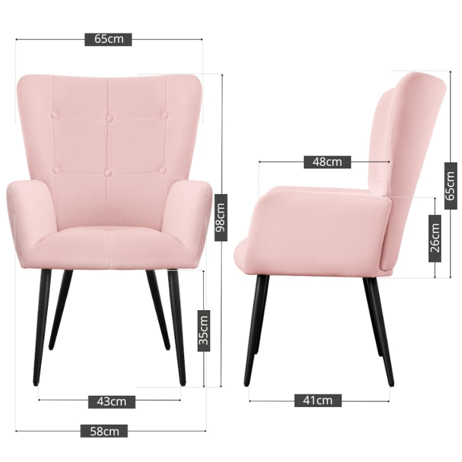 Fotel do salonu wypoczynkowy uszak różowy welurowy wygodny tapicerowany