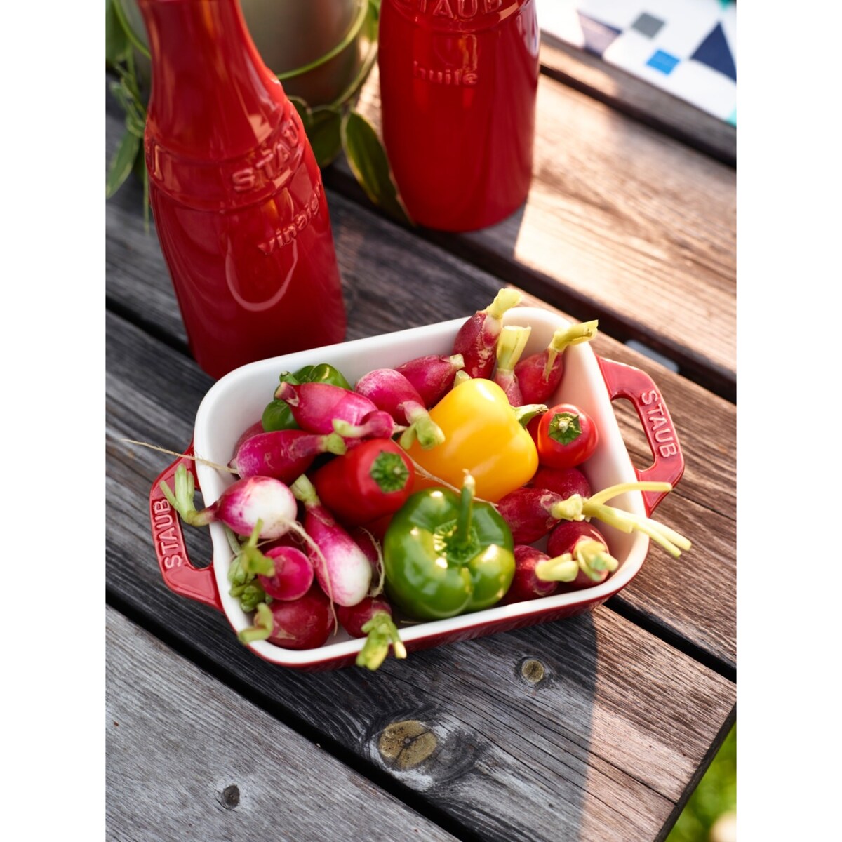 Prostokątny półmisek ceramiczny Staub - 2.4 ltr, Czerwony