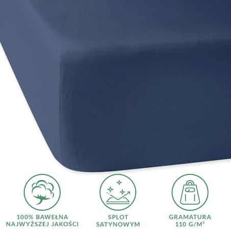 Prześcieradło satynowe z gumką 90x200 kolor Chaber