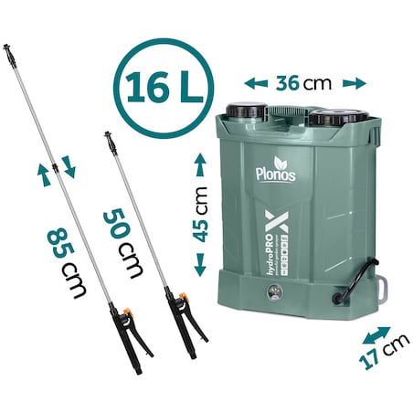 Opryskiwacz akumulatorowy Plonos PL-602 plecakowy elektryczny 16L 460201