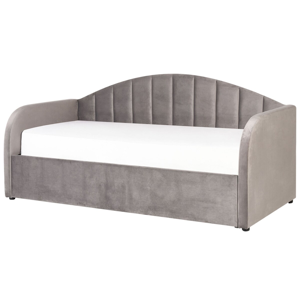 Łóżko wysuwane welurowe 90 x 200 cm szare EYBURIE