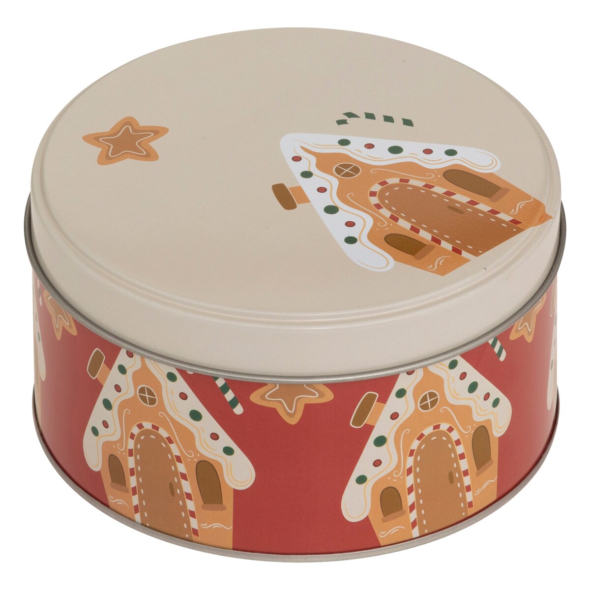 Okrągły pojemnik na ciastka, metal, 3 sztuki