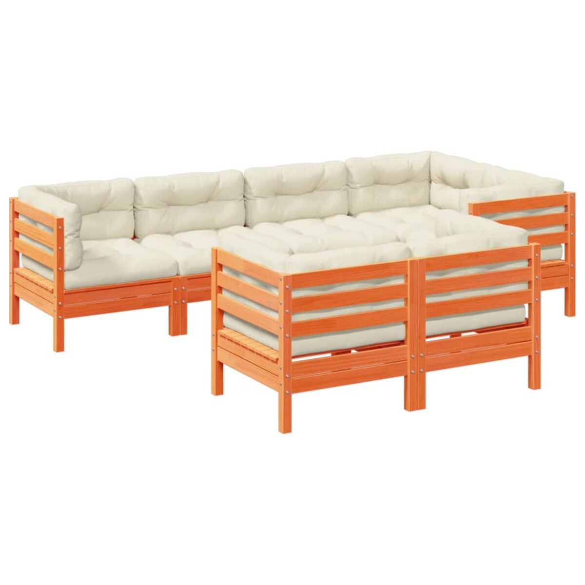 vidaXL 7-cz zestaw wypoczynkowy do ogrodu, z poduszkami, woskowy brąz