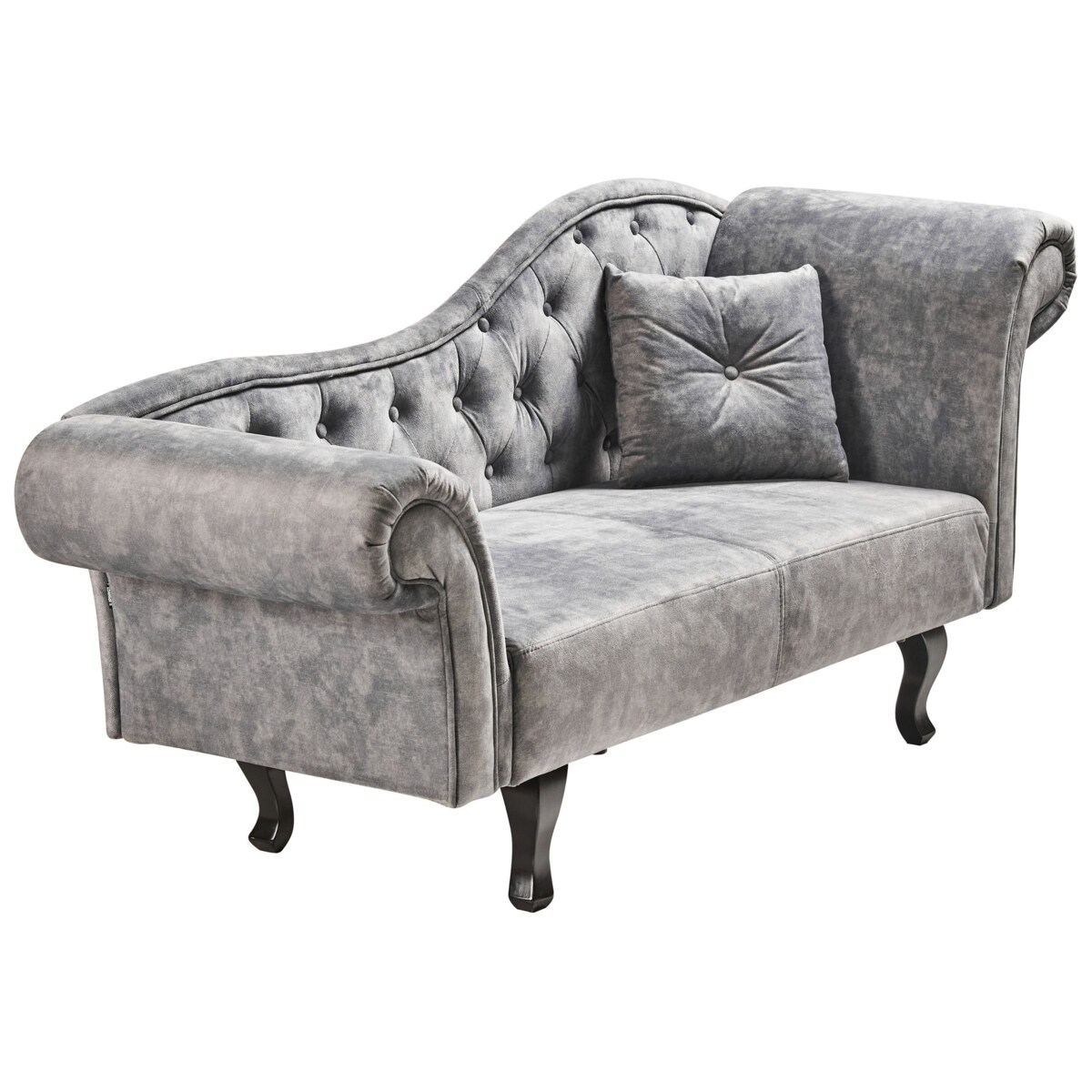 Szezlong welurowy prawostronny szary LATTES II