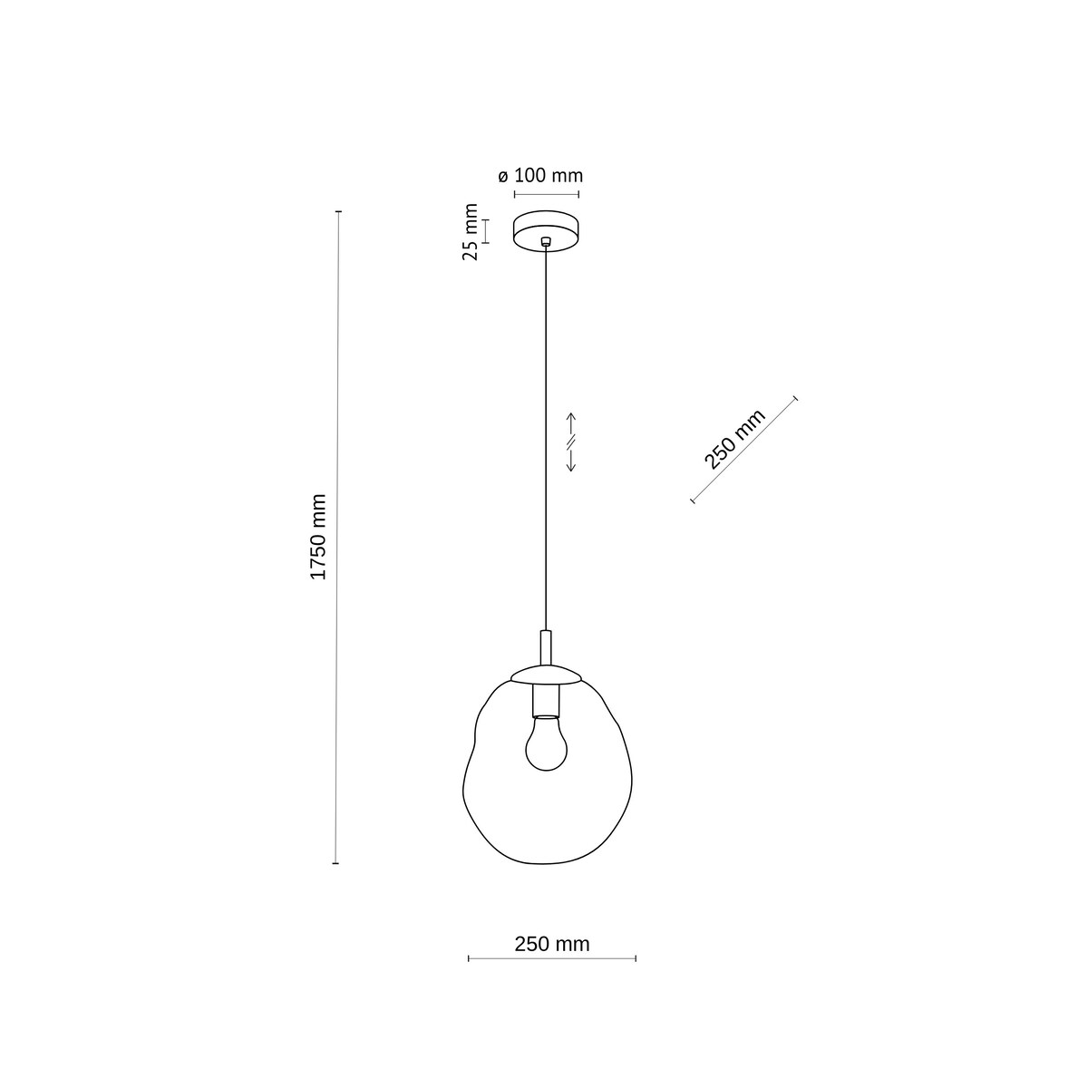 Lampa wisząca TK Lighting LAVA M SABIA 11327 beżowo-koniakowa E27 regulowana wysokość 175 cm