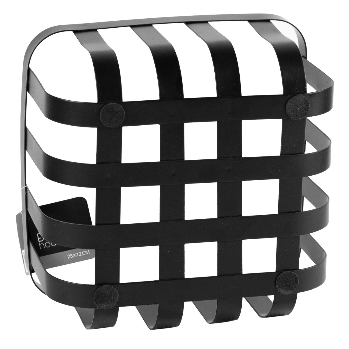 Koszyk Na Owoce Warzywa Pleciony Metalowy 20X20X10 Cm Dekoracja Czarny