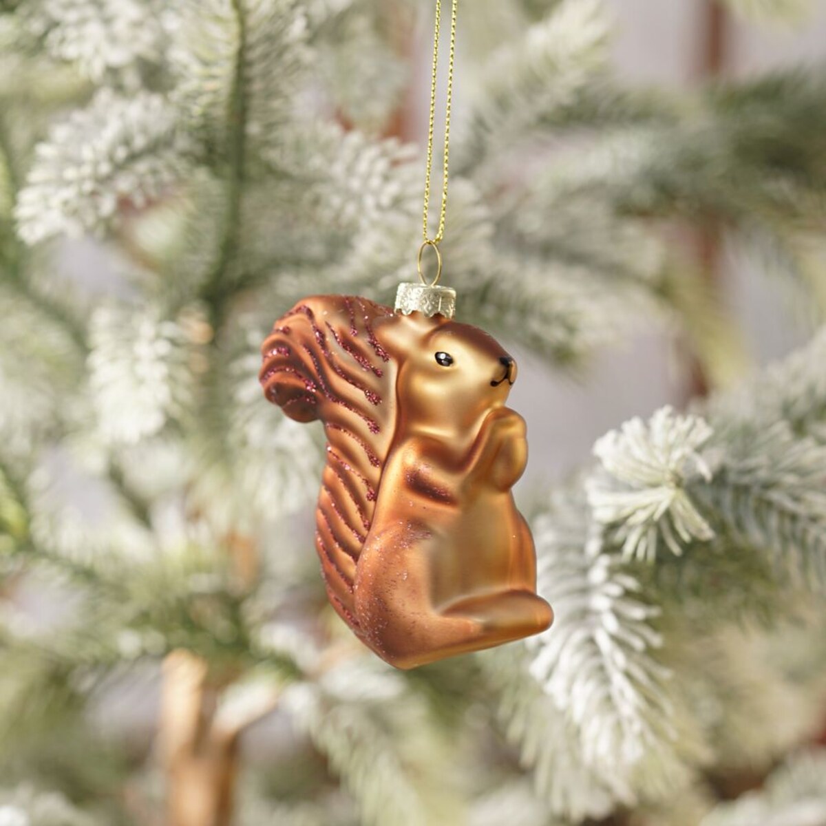 VILLA ITALIA Bombka szklana brązowa WIEWIÓRKA 8 cm