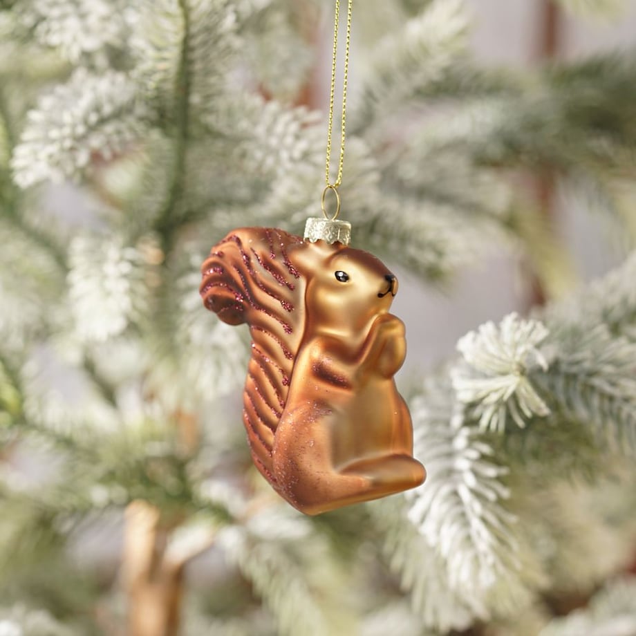 VILLA ITALIA Bombka szklana brązowa WIEWIÓRKA 8 cm