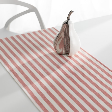 Bieżnik z falbaną 40x160 cm 40x160 czerwono-białe pasy (1,5cm)