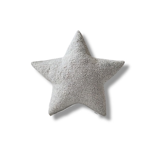 Poduszka Gwiazda boucle jasna szara