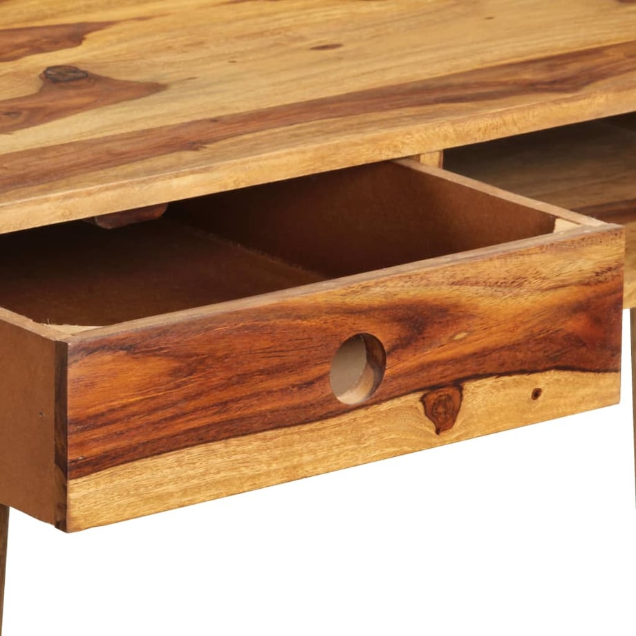 vidaXL Biurko, 110x55x76 cm, lite drewno akacjowe