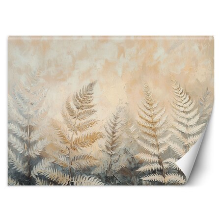 Fototapeta, Beżowe liście paproci natura pióra boho 350x245