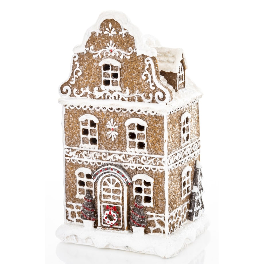 Domek kamienica LED pastelowy 20,5x12x9 cm