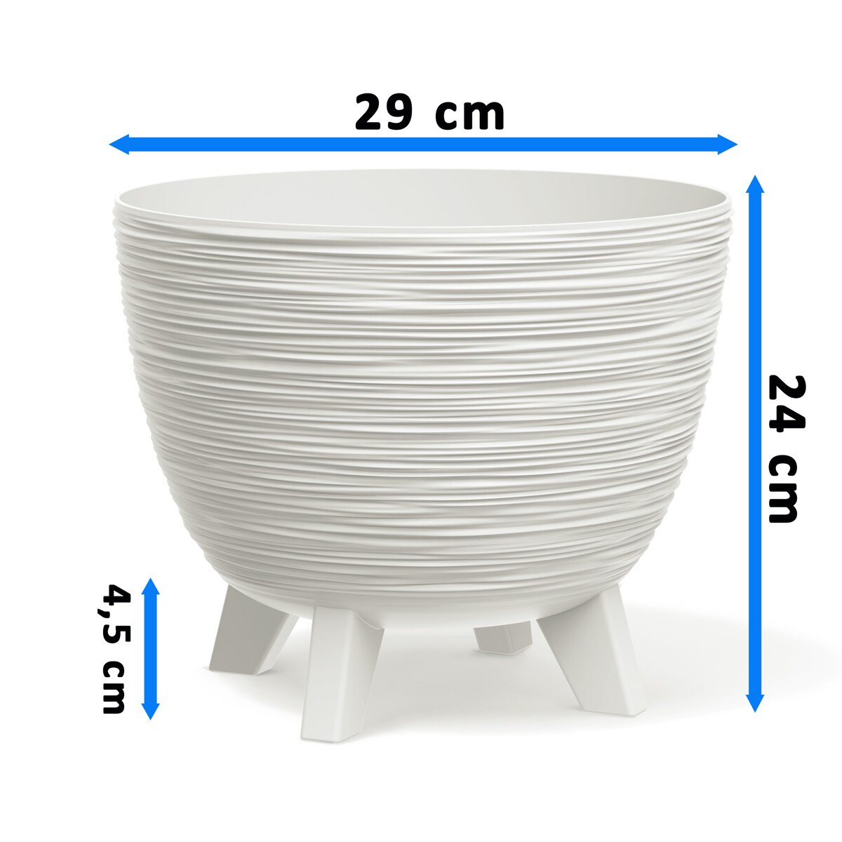 3X Donica Na Kwiaty Zestaw 23,6/29/39,5 Cm Na Nóżkach Doniczka Misa Do Domu Ogrodu