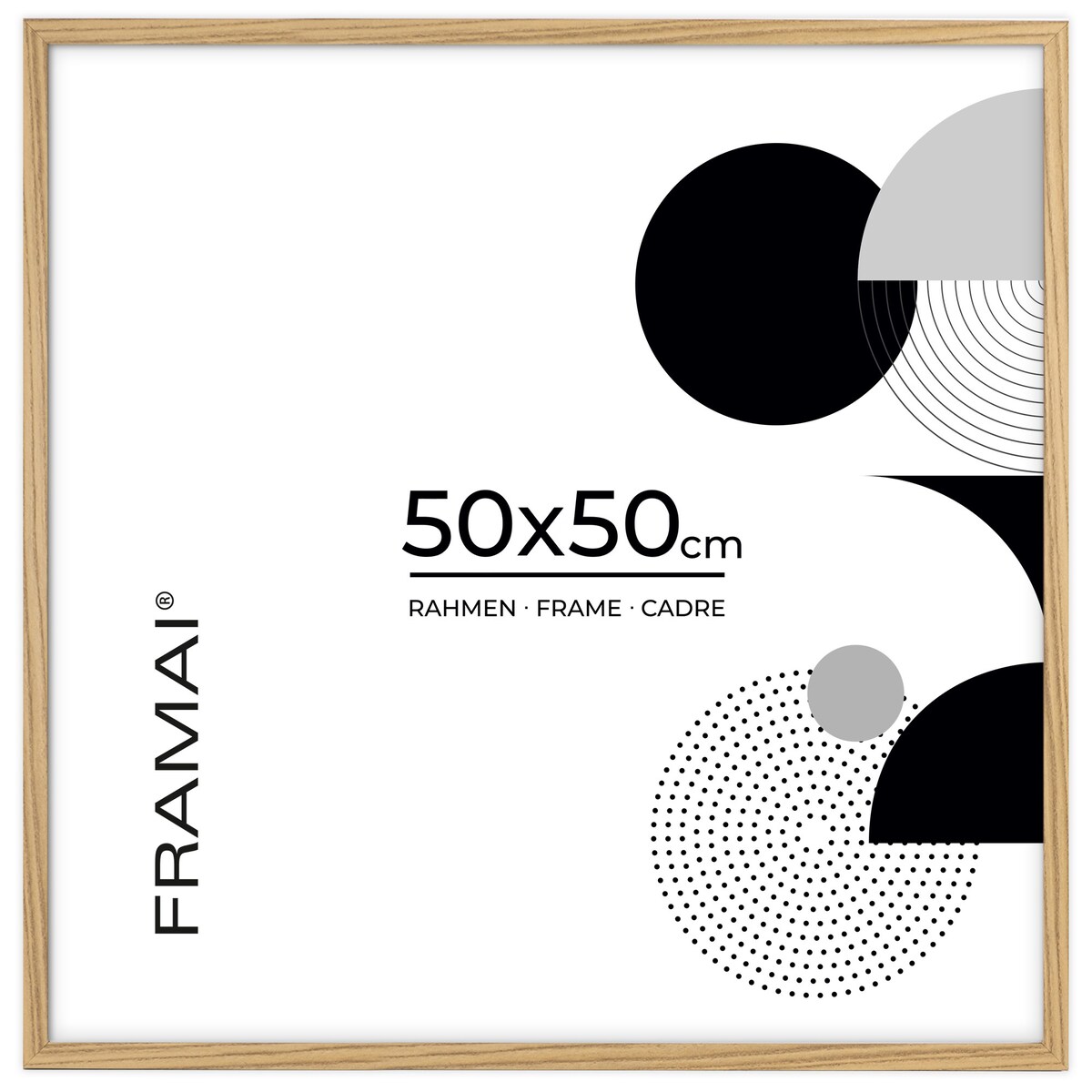 Brązowa ramka na zdjęcia 50x50 cm wisząca rama MDF z plexi klasyczna ramka kwadratowa