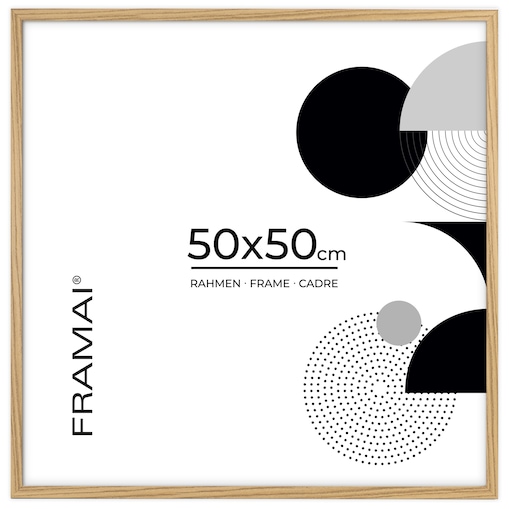 Brązowa ramka na zdjęcia 50x50 cm wisząca rama MDF z plexi klasyczna ramka kwadratowa