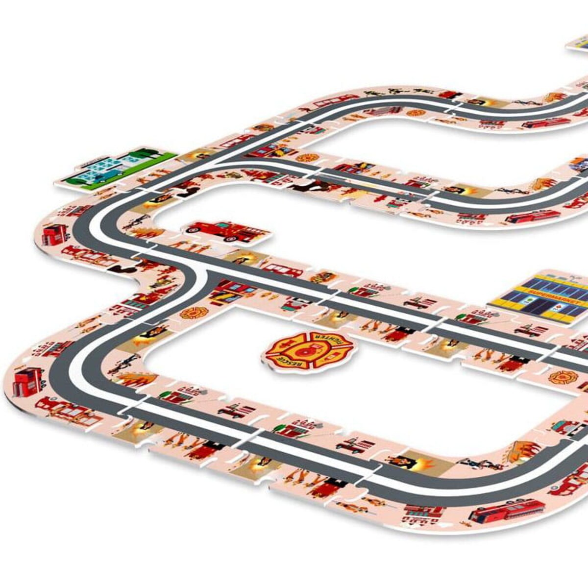 Droga - tor dla samochodów Straż - Puzzle 44 elementy