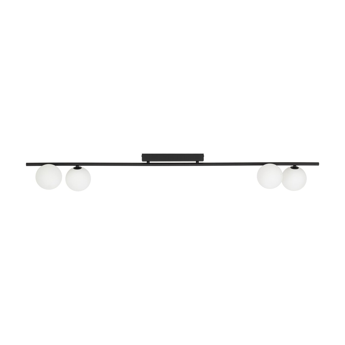 Lampa sufitowa TK Lighting IMELO BLACK 4xG9 czarna listwa białe kule 141 cm nowoczesna do salonu i kuchni
