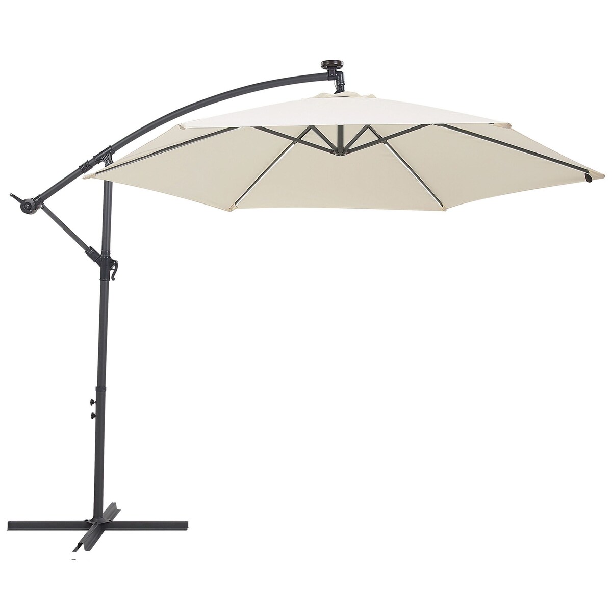 Parasol ogrodowy na wysięgniku LED 285 cm CORVAL Beżowy