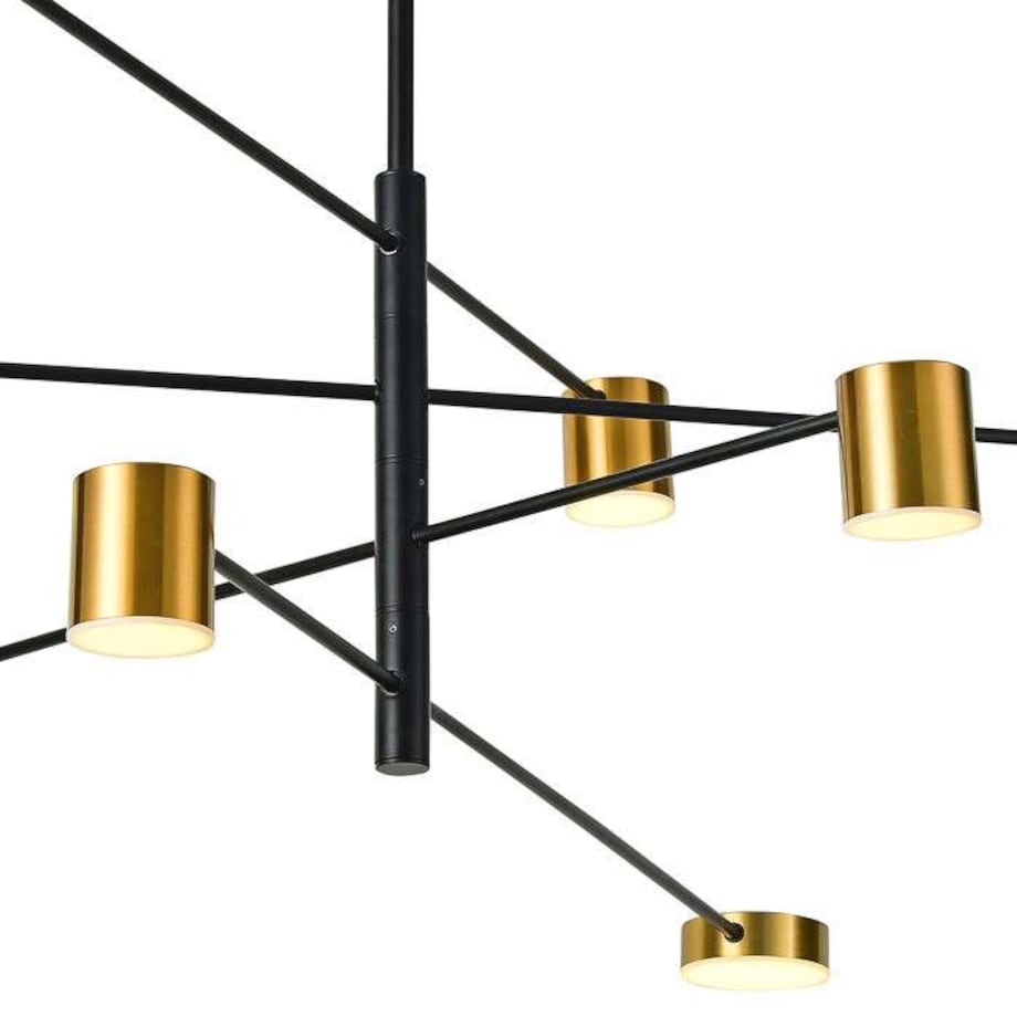 Sufitowa LAMPA modernistyczna REMDAL PND-16374-8-BK-GD-3K Italux metalowa OPRAWA molekuły LED 36W 3000K sticks czarne złote