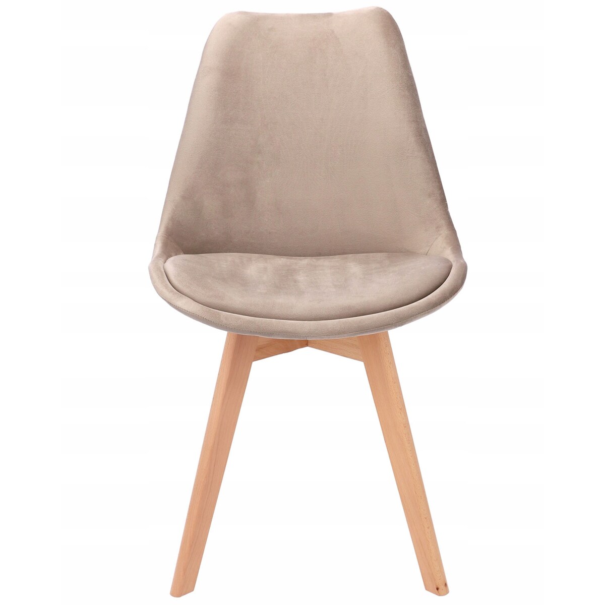 Krzesło tapicerowane welurowe BARI beżowe