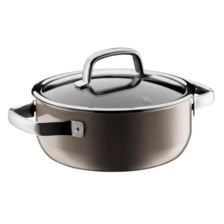Niski garnek z pokrywką kolor mosiądzu Fusiontec Mineral, 20 cm, WMF