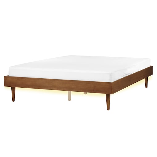 Łóżko LED TOUCY 160 x 200 cm Jesion brązowy