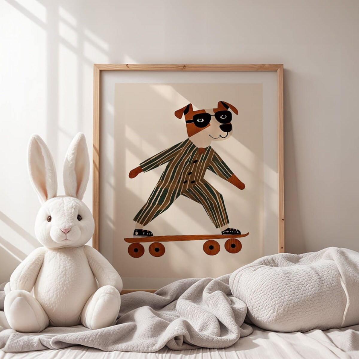 plakat pies na deskorolce 70x100