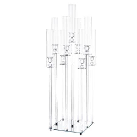 Świecznik ozdobny szklany na 9 świec 104x36x33 cm MULTISY