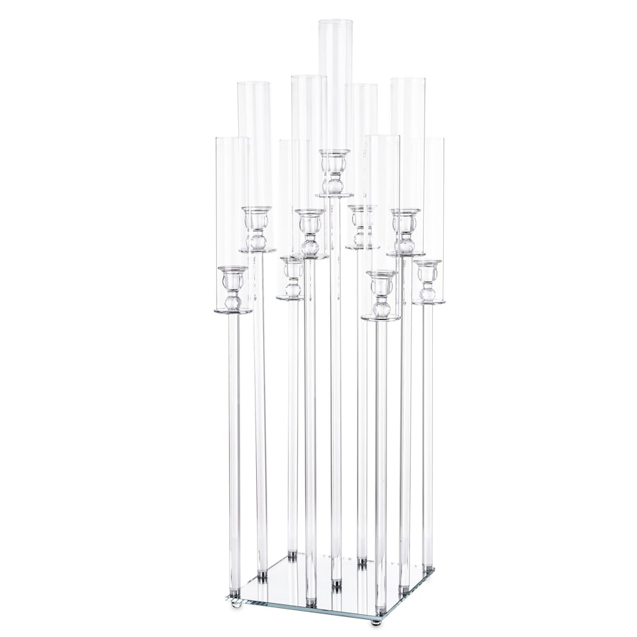 Świecznik ozdobny szklany na 9 świec 104x36x33 cm MULTISY