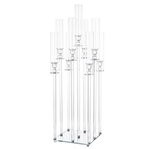 Świecznik ozdobny szklany na 9 świec 104x36x33 cm MULTISY