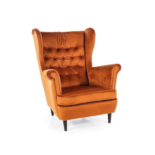 Fotel uszak HARRY VELVET cynamonowy