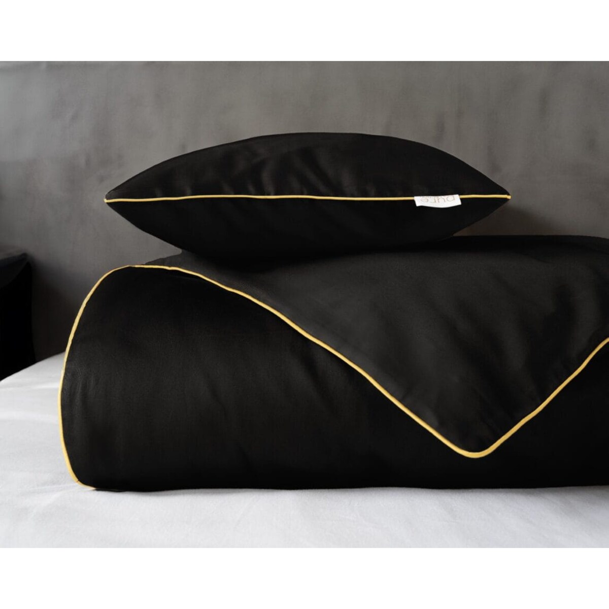 Pościel Pure z Makosatyny bawełnianej 140x200 Czarna Premium