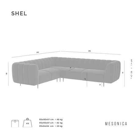 Shel Sofa narożna - ciemnozielona